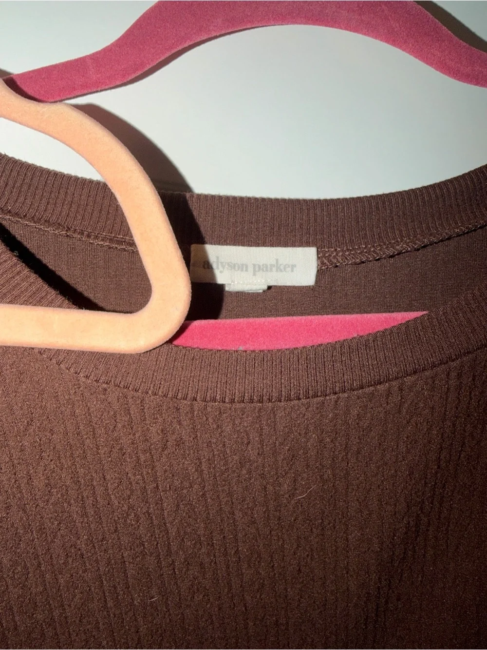 Adyson Parker Brown Ribbed Lounge Top & wide leg pant Set